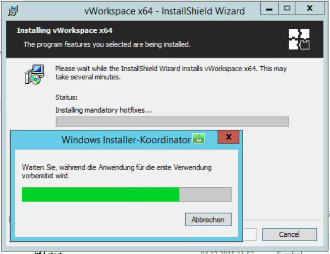 vWorkspace Windows Installer-Koordinator